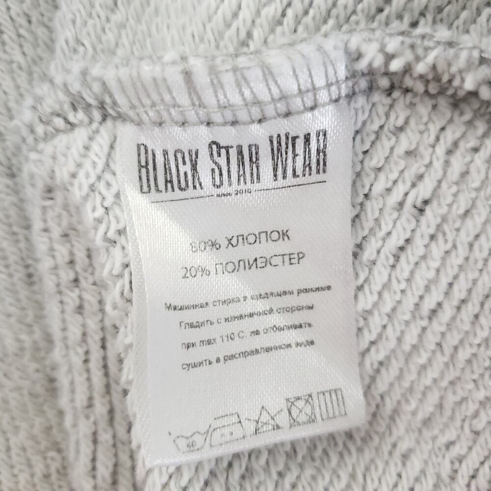 Black Star Wear Lion Graphic Print Sweatshirt Gray Crew Neck Russia Small - Picture 10 of 10